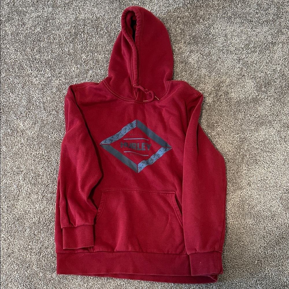 Hurley Red Hoodie with Blue Logo